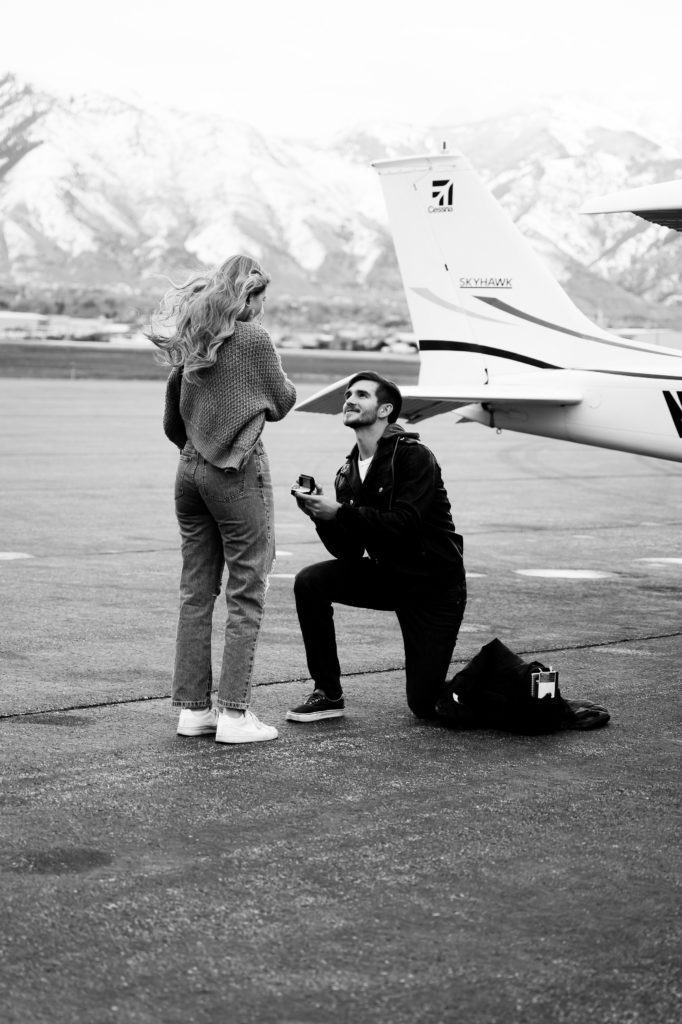 Pilot proposes after flight around Cache Valley at Logan Utah Airport.