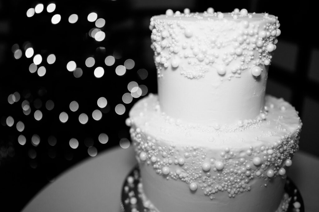 classic white tiered pearl wedding cake utah vendor