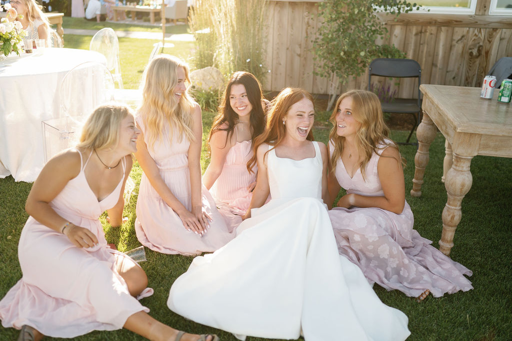 planning downtime in the schedule to enjoy your wedding day with bridesmaids candid documentary photographer