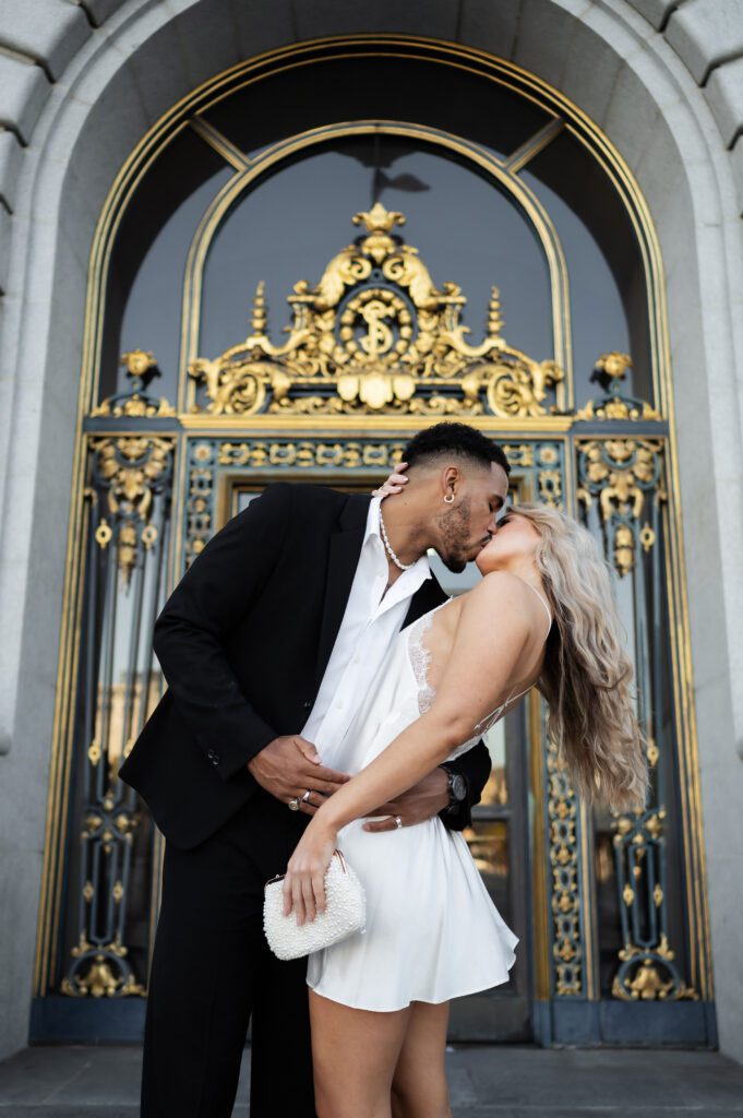 city hall elopement san francisco california wedding slip dress satin