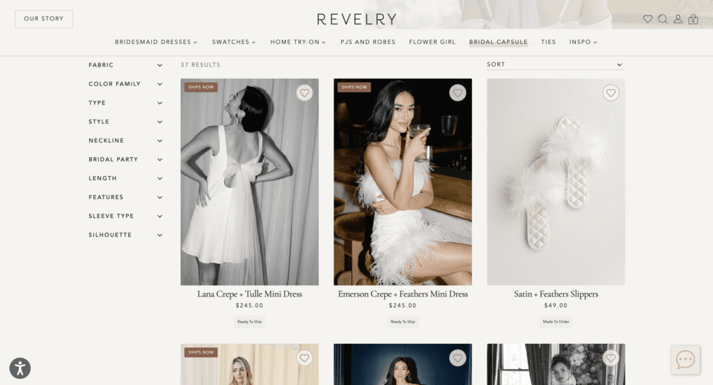 revelry wedding bridal outfits shop online shopping for brides reception dress change