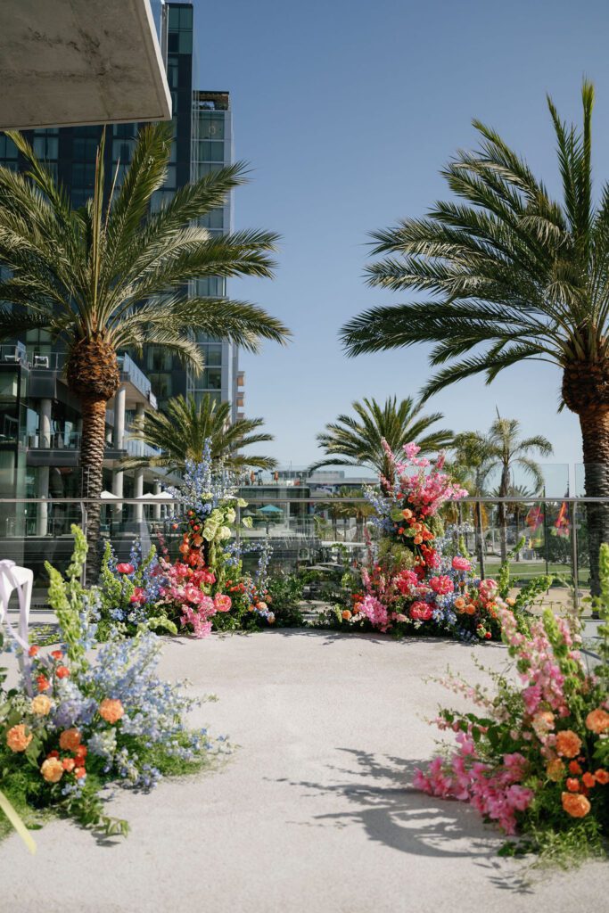 the lane venue san diego wedding ceremony florals