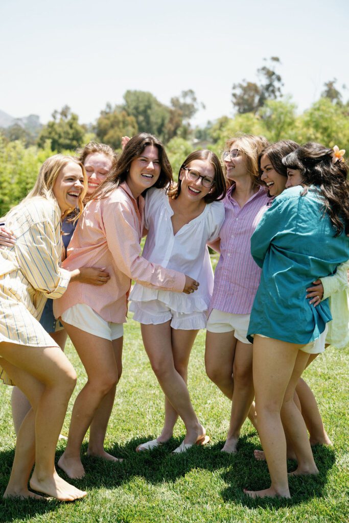 san diego wedding, bridesmaids getting ready photos in robes