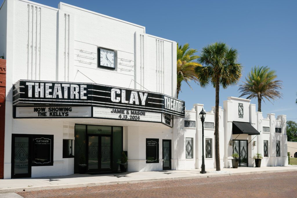 An outside shot of clay theatre a Florida wedding venue