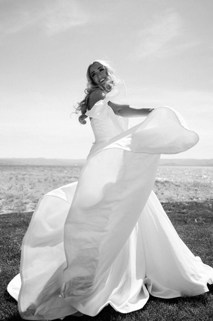 Classic portrait of the bride at Bear Lake Utah wedding