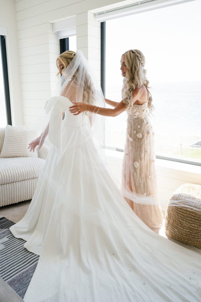 Bridal morning prep during Bear Lake Utah wedding